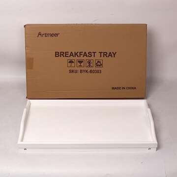 Bed Tray Table Bamboo Breakfast Food Tray with Folding Legs Kitchen Platters Serving Tray for Bed TV Table Desk Laptop Computer Snack Tray