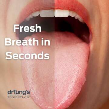DrTung’s Stainless Tongue Scraper - Tongue Cleaner for Adults, Kids, Helps Freshens Breath, Easy to Use Comfort Grip Handle, Comes with Fabric Travel Pouch - Stainless Steel Tongue Scrapers, (1 Count)