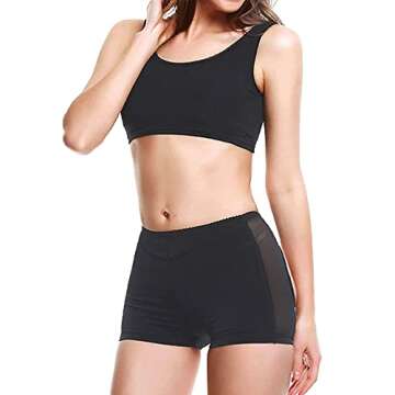 Women Seamless Butt Lifter Body Shaper Tummy Control Lift Girdle Panties Boyshorts Shapewear Underwear Boy Short Briefs (Black, XXL-)