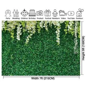 CHAIYA 7X5FT Green Leaves Backdrops for Weddings and Parties