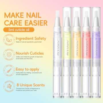 COSCELIA 8pcs Cuticle Oil Pen Bulk for Nails Polish Repair Pen Nail Nourishment Polish with Vitamins to Nourish and Moisturize Skin for Cuticle Nail Care