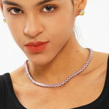 OYOGAA 5MM Colorful Tennis Necklace for Men and Women