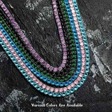 OYOGAA 5MM Colorful Tennis Necklace for Men and Women