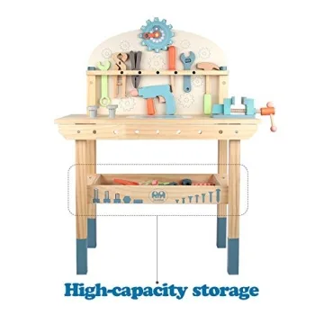 Tool Bench for Kids - Wooden Play Workbench with Tools