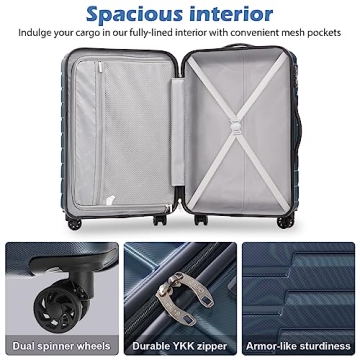 Coolife Expandable Suitcase Luggage Set - 3 Piece Set