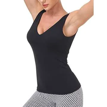 Stylish Workout Yoga Tank Tops with Built In Bra