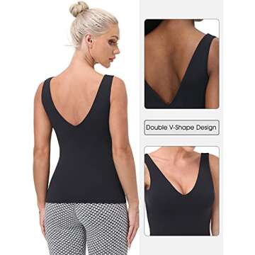 Stylish Workout Yoga Tank Tops with Built In Bra