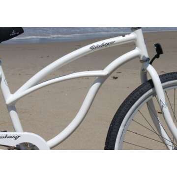 Firmstrong Urban Women's Beach Cruiser Bike, Single Speed Bicycle, 26 Inch Wheels, Aluminum, White