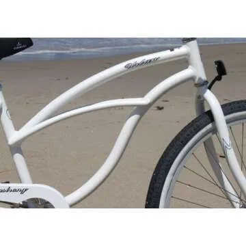 Firmstrong Urban Women's Beach Cruiser Bike, Single Speed Bicycle, 26 Inch Wheels, Aluminum, White