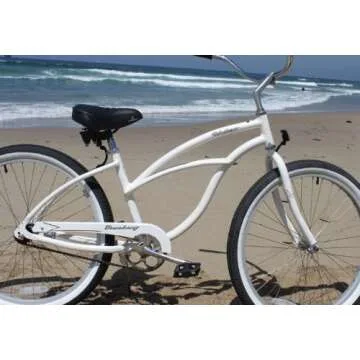 Firmstrong Urban Women's Beach Cruiser Bike, Single Speed Bicycle, 26 Inch Wheels, Aluminum, White