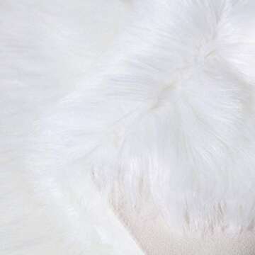 Carvapet Fluffy Shaggy Soft Faux Sheepskin Fur Area Rugs Floor Mat Chair Sofa Cover Beside Carpet fo...