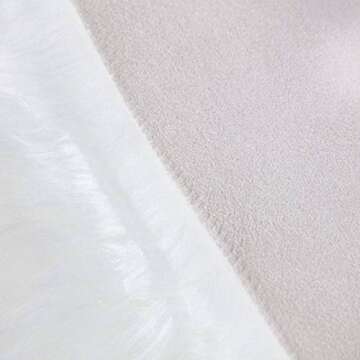 Carvapet Fluffy Shaggy Soft Faux Sheepskin Fur Area Rugs Floor Mat Chair Sofa Cover Beside Carpet for Bedroom Living Room, 2ft x 3ft, White