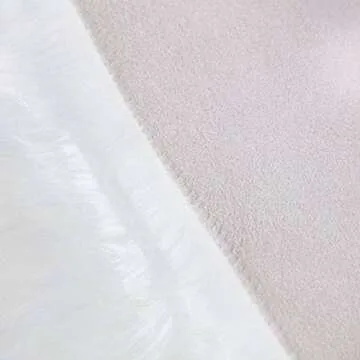 Carvapet Fluffy Shaggy Soft Faux Sheepskin Fur Area Rugs Floor Mat Chair Sofa Cover Beside Carpet for Bedroom Living Room, 2ft x 3ft, White