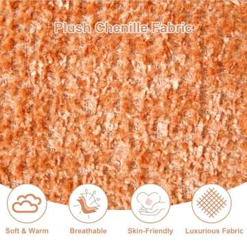 GNIXUU 112" Oversized Sectional Sofa Cloud Couch for Living Room, Modern Chenille L Shaped Couch, Comfy Boucle Modular Sofa Sleeper with Moveable Ottoman & Memory Foam(Orange)