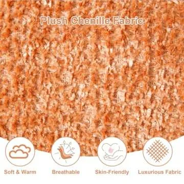 GNIXUU 112" Oversized Sectional Sofa Cloud Couch for Living Room, Modern Chenille L Shaped Couch, Comfy Boucle Modular Sofa Sleeper with Moveable Ottoman & Memory Foam(Orange)