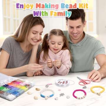 LZOUOWO 5300 Clay Beads Bracelet Making Aesthetic Kit, Polymer Heishi Preppy Letter Beads for Friendship Bracelet, Pearl Disc Beads Charms for Jewelry Making, DIY Creative Gift for Girls 8-12 Teens