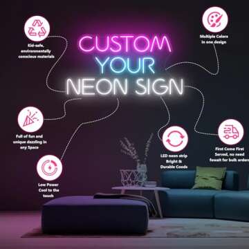 Custom Neon Signs Neon Sign Customizable for Wall Decor Personalized Neon Sign for Wedding Birthday Party Gift Party Bar Game Room Home Business Shop Name Logo Neon Sign