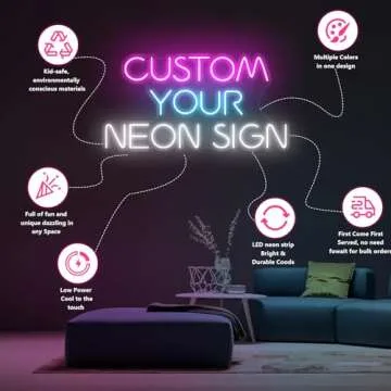 Custom Neon Signs Neon Sign Customizable for Wall Decor Personalized Neon Sign for Wedding Birthday Party Gift Party Bar Game Room Home Business Shop Name Logo Neon Sign