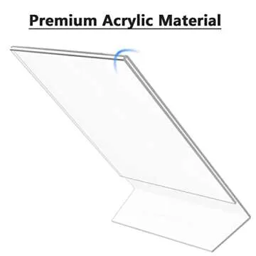 MaxGear Acrylic Sign Holder, 5 X 7 inches Clear Plastic Paper Holder, Slant Back Design Table Acrylic Frames Plastic Display Stand for Office, Home, Store, Restaurant, Vertical, 12 Pack