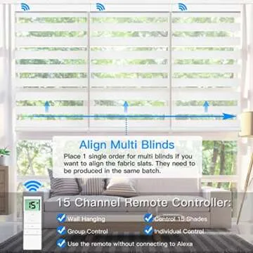 Tokblind Motorized Zebra Blinds with Remote Control, Electric Dual Layer Sheer Roller Shade Compatib...
