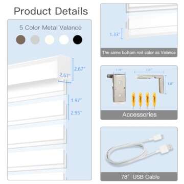 Tokblind Motorized Zebra Blinds with Remote Control, Electric Dual Layer Sheer Roller Shade Compatible with Alexa Google via Hub, Smart Day and Night Blind for Windows, Customized Size (White)