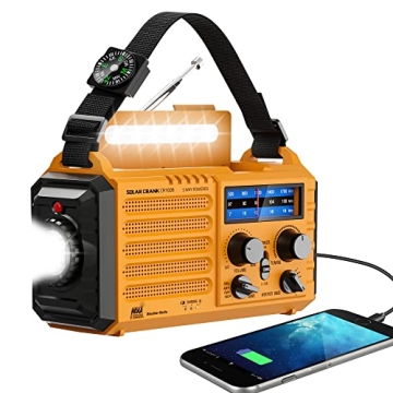 Emergency NOAA Weather Alert Radio with Solar & Hand Crank