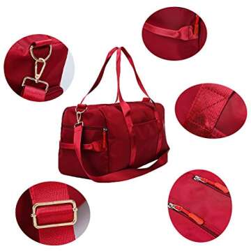 KARRESLY Sports Gym Bag for Women Travel Duffel Bag with Wet Pocket and Shoes Compartment for Training Swim Yoga(Pink)