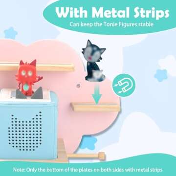 Taladad Toniebox Shelf: Magnetic Floating Storage for Kids