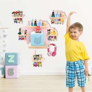 Taladad Toniebox Shelf: Magnetic Floating Storage for Kids