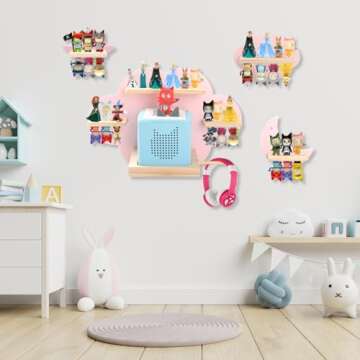 Taladad Toniebox Shelf: Magnetic Floating Storage for Kids