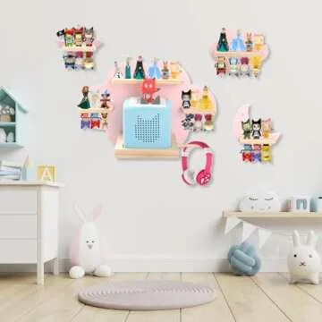 Taladad Toniebox Shelf: Magnetic Floating Storage for Kids