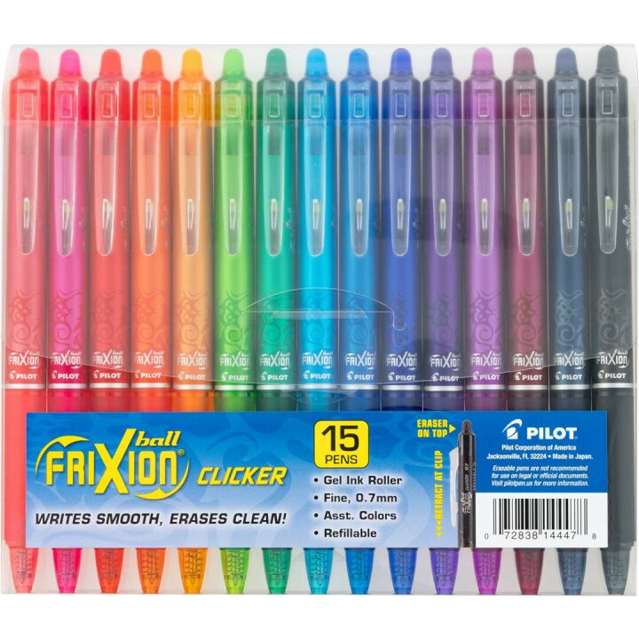 Pilot FriXion Clicker Gel Pens - Erasable Ink for Precision