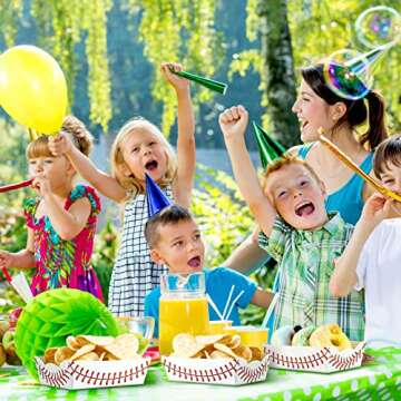 60 Pack Baseball Party Supplies Set Birthday Decorations Disposable Boats Paper Food Serving Tray for Concession Food, Condiment, Carnivals (Baseball)