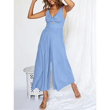 Versatile ANRABESS Women's Summer Jumpsuit in Sky Blue