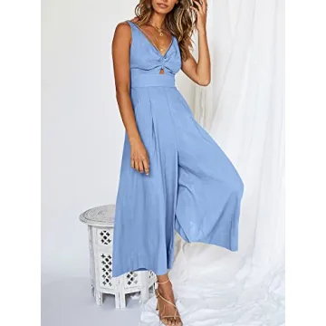 Versatile ANRABESS Women's Summer Jumpsuit in Sky Blue