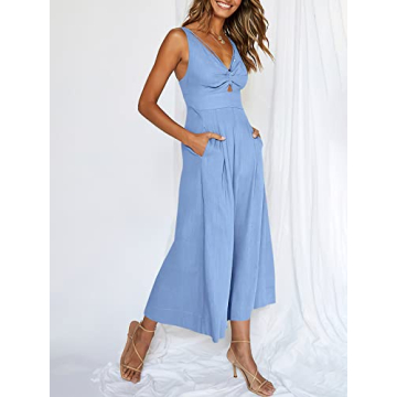 Versatile ANRABESS Women's Summer Jumpsuit in Sky Blue