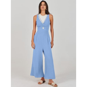 Versatile ANRABESS Women's Summer Jumpsuit in Sky Blue