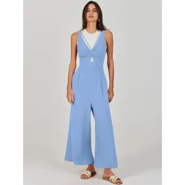 Versatile ANRABESS Women's Summer Jumpsuit in Sky Blue