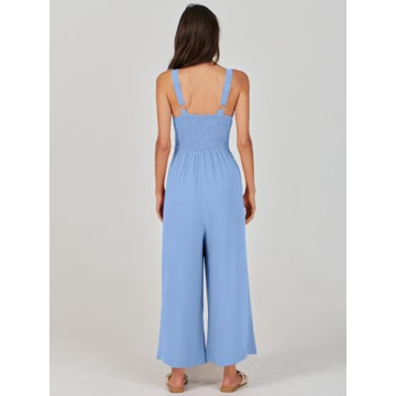 Versatile ANRABESS Women's Summer Jumpsuit in Sky Blue