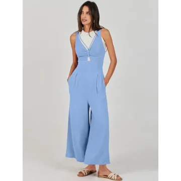 Versatile ANRABESS Women's Summer Jumpsuit in Sky Blue