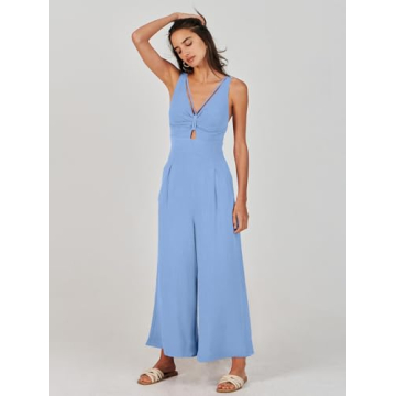 Versatile ANRABESS Women's Summer Jumpsuit in Sky Blue