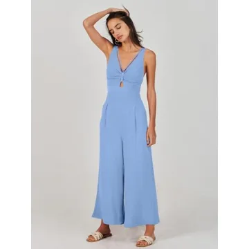 Versatile ANRABESS Women's Summer Jumpsuit in Sky Blue