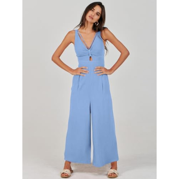 Versatile ANRABESS Women's Summer Jumpsuit in Sky Blue
