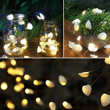 Seashell String Lights 13.85 Ft 40 LED Waterproof Remote Remote