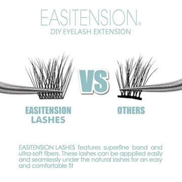 DIY Eyelash Extension, 3D Effect Individual Glue Bonded Clusters Volume Lashes pack, Home Eyelash Ex...