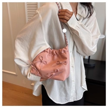 Bow Tie Coquette Bucket Bag Stylish Crossbody Purse