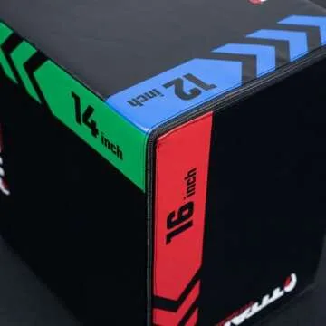 Titan Fitness Youth Heavy Foam Plyometric Jump Box, 12in 14in 16in, Pro-Duty Foam Plyo Step, Exercise Platform for Home Gym, Squat Workout Step