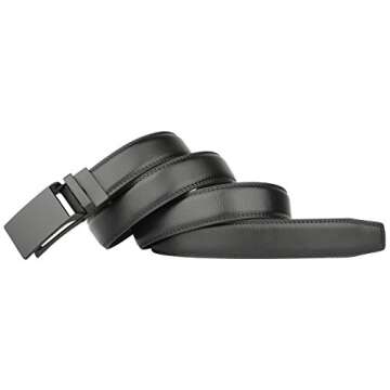 HIMI Comfort Leather Ratchet Dress Belt - Suit Pant Size 28"-44"