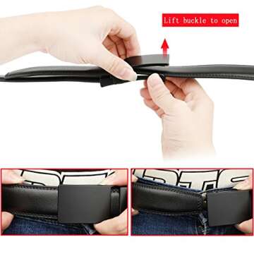 HIMI Comfort Leather Ratchet Dress Belt - Suit Pant Size 28"-44"