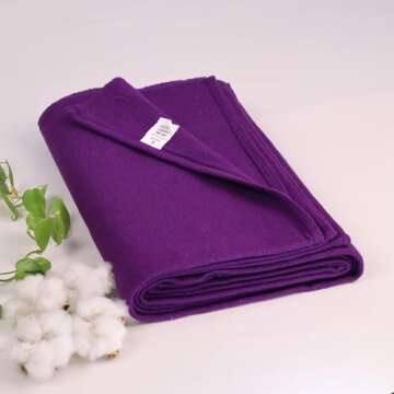 YOGIKUTI Yoga Blanket, 100% Cotton Hand Woven Blanket, Blanket for Restorative Yoga, Pune Iyengar Yoga Blanket, (Purple)